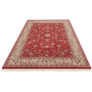 Orientteppich HOME AFFAIRE Aras Teppiche Gr. B/L: 70 cm x 140 cm, 12 mm, 1 St., rot Esszimmerteppiche handgeknüpft, reine Wolle, mit Fransen, Wohnzimmer