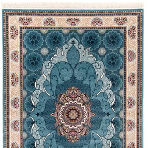 Orientteppich MORGENLAND Ahmir Teppiche Gr. B/L: 250 cm x 350 cm, 9 mm, 1 St., blau Orientalische Muster