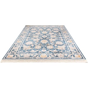 Orientteppich MORGENLAND Aryana Teppiche Gr. B/L: 300 cm x 400 cm, 7 mm, 1 St., blau Geknüpfte Teppiche Wohnzimmer, Strapazierfähig