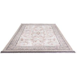 Orientteppich MORGENLAND Dorsa Teppiche Gr. B/L: 100 cm x 150 cm, 7 mm, 1 St., silberfarben (silber) Geknüpfte Teppiche Wohnzimmer, Strapazierfähig