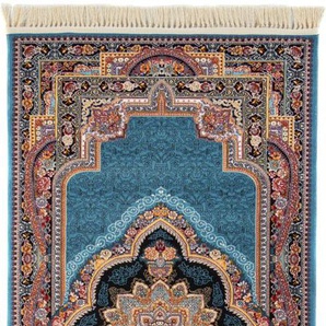 Orientteppich MORGENLAND Orientteppich - Abram rechteckig Teppiche Gr. B/L: 100 cm x 200 cm, 9 mm, 2 m², 1 St., blau Orientalische Muster