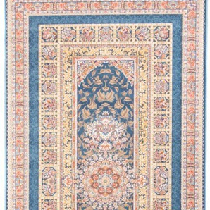 Orientteppich MORGENLAND Orientteppich - Akghar läufer Teppiche Gr. B/L: 100 cm x 300 cm, 8 mm, 3 m², 1 St., blau (dunkelblau) Orientalische Muster
