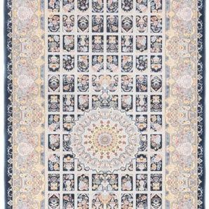 Orientteppich MORGENLAND Orientteppich - Khorshid läufer Teppiche Gr. B/L: 100 cm x 300 cm, 8 mm, 3 m², 1 St., blau (dunkelblau) Orientalische Muster