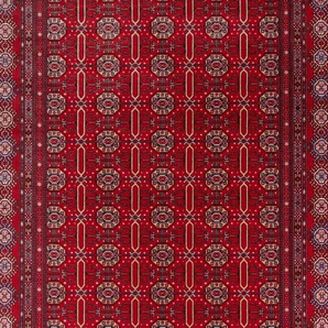 Orientteppich MORGENLAND Orientteppich - Turkaman rechteckig Teppiche Gr. B/L: 100 cm x 300 cm, 8 mm, 3 m², 1 St., rot Geknüpfte Teppiche
