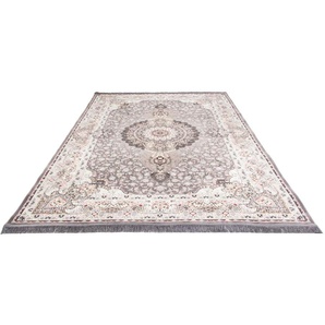 Orientteppich MORGENLAND Raha Teppiche Gr. B/L: 150 cm x 225 cm, 7 mm, 1 St., grau Orientalische Muster