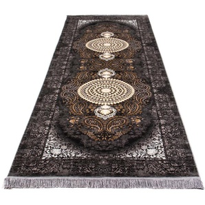 Orientteppich MORGENLAND Yasmin Teppiche Gr. B/L: 100 cm x 400 cm, 9 mm, 1 St., grau Orientalische Muster Fußbodenheizung geeignet