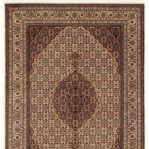 Orientteppich OCI DIE TEPPICHMARKE Cavari Mahi Teppiche Gr. B/L: 60 cm x 90 cm, 5 mm, 1 St., beige (creme) Orientalische Muster hochwertig handgeknüpft, mit Fransen, Wohnzimmer
