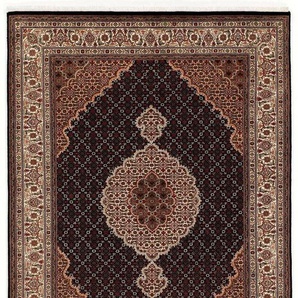 Orientteppich OCI DIE TEPPICHMARKE Cavari Mahi Teppiche Gr. B/L: 60 cm x 90 cm, 5 mm, 1 St., schwarz Orientalische Muster hochwertig handgeknüpft, mit Fransen, Wohnzimmer