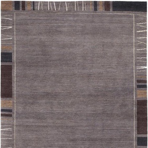 Orientteppich OCI DIE TEPPICHMARKE Sensation Rekhi Teppiche Gr. B/L: 70 cm x 300 cm, 6 mm, 1 St., grau (dunkelgrau) Nepal-Teppiche handgeknüpft, Wohnzimmer