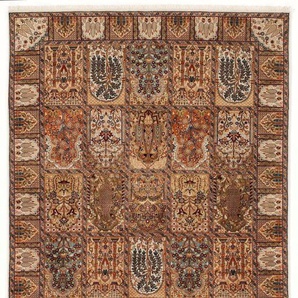 Orientteppich OCI DIE TEPPICHMARKE Sonam Bakhtyari Teppiche Gr. B/L: 60 cm x 90 cm, 6 mm, 1 St., beige (creme) Orientalische Muster hochwertig handgeknüpft, mit Fransen, Wohnzimmer