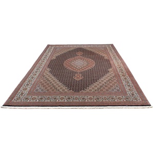 Orientteppich Perser - Täbriz - 295 x 206 cm - dunkelbraun, morgenland, rechteckig, Höhe: 10 mm, Wohnzimmer, Handgeknüpft, Einzelstück mit Zertifikat