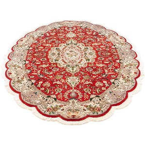 Orientteppich Perser - Täbriz - Royal oval - 200 x 130 cm - rot, morgenland, oval, Höhe: 7 mm, Wohnzimmer, Handgeknüpft, Einzelstück mit Zertifikat
