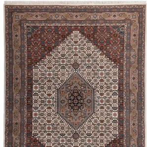 Orientteppich THEKO Benares Bidjar Teppiche Gr. B/L: 170 cm x 240 cm, 12 mm, 1 St., braun (creme, braun) Orientalische Muster reine Wolle, handgeknüpft, mit Fransen