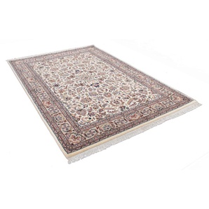 Orientteppich THEKO Benares Isfahan Teppiche Gr. B/L: 70 cm x 140 cm, 12 mm, 1 St., braun (creme, braun) Fransenteppich Bidjar-Teppiche reine Wolle, handgeknüpft, mit Fransen