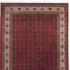 Orientteppich THEKO Sirsa Seta Bidjar Teppiche Gr. B/L: 70 cm x 140 cm, 12 mm, 1 St., rot (rot, creme) Orientalische Muster
