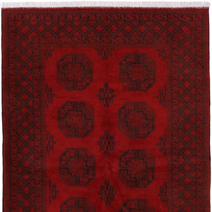 Orientteppich WOVEN ARTS Afghan Akhche Teppiche Gr. B/L: 140 cm x 200 cm, 10 mm, 1 St., rot Orientalische Muster handgeknüpft, reine Wolle für ein warmes Raumklima