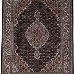 Orientteppich WOVEN ARTS Tabriz Mahi Teppiche Gr. B/L: 120 cm x 180 cm, 15 mm, 1 St., schwarz Orientalische Muster handgeknüpft, Wohnzimmer, reine Wolle