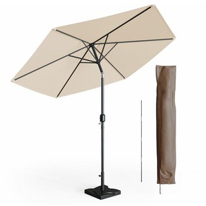 Oskar-store - Ampelschirm , Beige, 270 cm mit Schutzhülle und Ständer, OK-Living