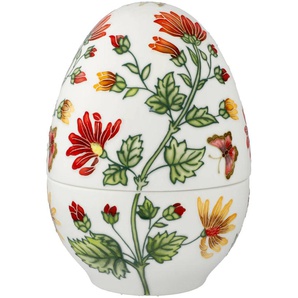 Osterei GOEBEL Farbenfrohe Pflanzenwelt Dekofiguren Gr. H: 18,5 cm, Ei, bunt (weiß, grün, rot, gelb) Deko-Objekte Dekofiguren Ei-Dose aus Porzellan, Höhe ca. 18,5 cm
