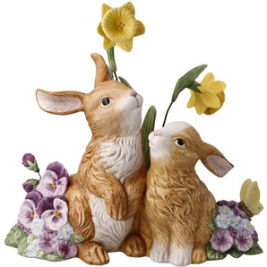 Osterhase GOEBEL Frühlingserwachen Dekofiguren Gr. B/H/T: 12 cm x 26,5 cm x 24 cm, bunt Dekofiguren Sammelfigur, Hasenpaar mit Blumen