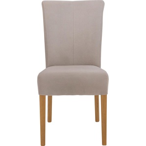 Esszimmerstuhl OTTO PRODUCTS Eileen Stühle Gr. B/H/T: 46 cm x 93 cm x 64 cm, 2 St., Microfaser, Massivholz, beige (creme, eiche natur) Küchenstühle Beine aus massiver Eiche, geölt, 100% recyceltes Polyester