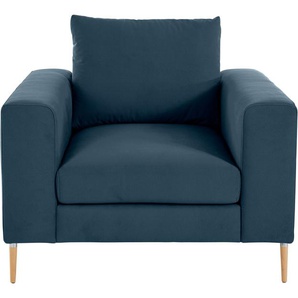 Loungesessel OTTO PRODUCTS Finnja Sessel Gr. Luxus-Microfaser mit Prägung, B/H/T: 105 cm x 83 cm x 103 cm, blau (dunkelblau) Lounge-Sessel Lounge-Gartenmöbel Sessel