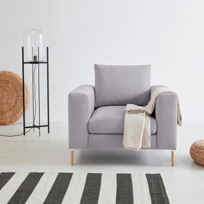 Loungesessel OTTO PRODUCTS Finnja Sessel Gr. Luxus-Microfaser mit Prägung, B/H/T: 105 cm x 83 cm x 103 cm, silberfarben Loungesessel Sessel mit Recycling-Bezug
