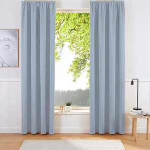 Verdunkelungsvorhang OTTO PRODUCTS Barcell Gardinen Gr. 225 cm, Kräuselband, 130 cm, blau Kräuselband blickdicht, nachhaltig, recyceltes Polyester, monochrom, basic
