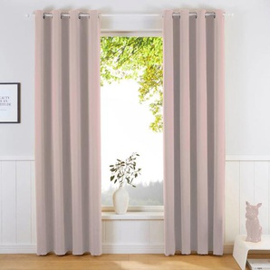 2er Verdunkelungsvorhang Ösen Vorhang für Schlafzimmer Wohnzimmer 117x183cm Grau 