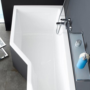 Badewanne OTTOFOND Cello Badewannen Gr. Wanne links, weiß Badewannen mit Wannenträger, Ablaufgarnitur und 1-tlg Echtglas Wannenaufsatz