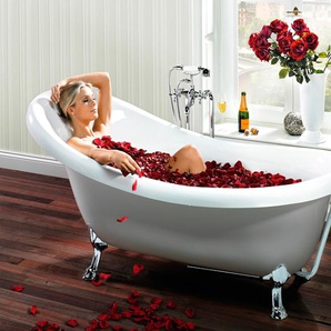Badewanne OTTOFOND Victorian Badewannen weiß Badewannen mit verchromte Ablaufgarnitur und Löwenfüße