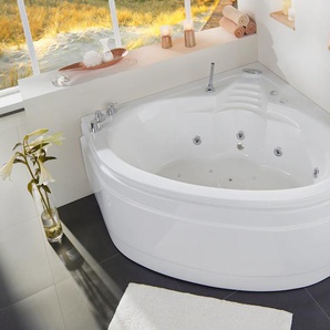 Whirlpool-Badewanne OTTOFOND St. Lucia Badewannen weiß Badewannen mit Farblichtscheinwerfer, Schürze und Schwallarmatur