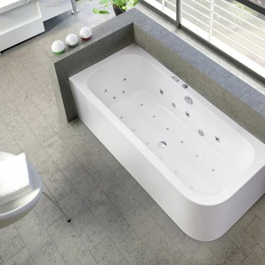 Ottofond Whirlpool-Komplettset Spirit mit Ab-/Überlaufgarnitur 180 x 80 cm, weiß, Modell A GLO782080182