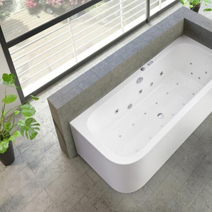 Ottofond Whirlpool-Komplettset Spirit mit Ab-/Überlaufgarnitur 180 x 80 cm, weiß, Modell B GLO782080181