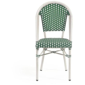 Outdoor Bistro-Stuhl Marilyn 45 x 88 x 59 Rattan Grün, Weiß