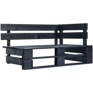 Outdoor-Eckbank Paletten Holz Schwarz