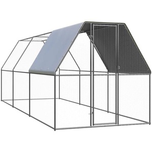 Outdoor-Hühnerkäfig 2x6x2 m Verzinkter Stahl