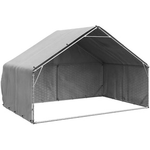 Outdoor-Hundezwinger mit Abdeckung 3x2x1,9 m Verzinkter Stahl
