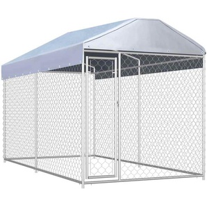 Outdoor-Hundezwinger mit Überdachung 382x192x225 cm