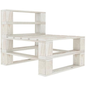 Outdoor-Mittelsofa Paletten Holz Weiß