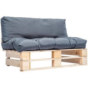 Outdoor-Sofa Paletten mit Kissen in Grau Kiefernholz
