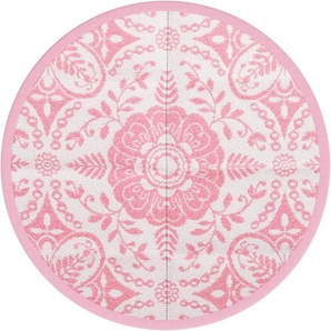 Outdoor-Teppich ARAKIL Rosa Ø200 cm PP vidaXL
