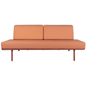 Outdoorliege Sofabed Weltevree Rahmen rot / Kissen orange, Designer Hade Steenwinkel, 61 cm. mit Kissen 78x201x88 cm
