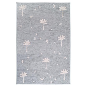 Outdoorteppich palm dream, in graublau/natur, 100% Polypropylen, 115 x 170 cm, von Nattiot