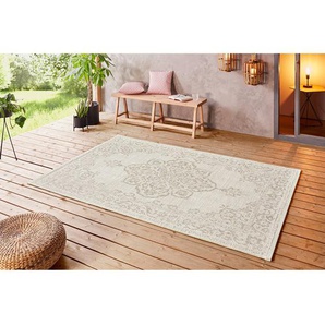 Outdoorteppich Tilos Beige/Sandgrau Kunstfaser 80 x 150cm