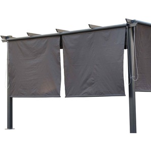 OUTFLEXX 2er Set Vorhang für Pergola mit 4x3m, anthrazit, für 13411/16071, je Vohang 168x145cm YF-3894 anthrazit