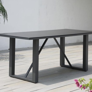 OUTFLEXX Esstisch, anthrazit, Aluminium, Glaskeramik, 200x90 cm OS105492-200x90x76