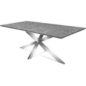 OUTFLEXX Esstisch, grau, Granit / Edelstahl, 200x100 cm, modernes Design