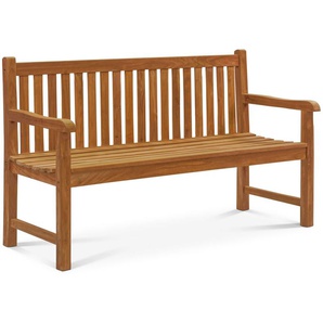 OUTFLEXX Ontario 2-Sitzer Gartenbank, natur, Teakholz, 120x62x92cm, fein geschliffen PRT188