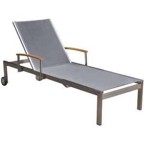 OUTFLEXX Rollliege, silber, Edelstahl/Textilene, mit Gasfeder, 195,5x74x35cm WF-C8003S